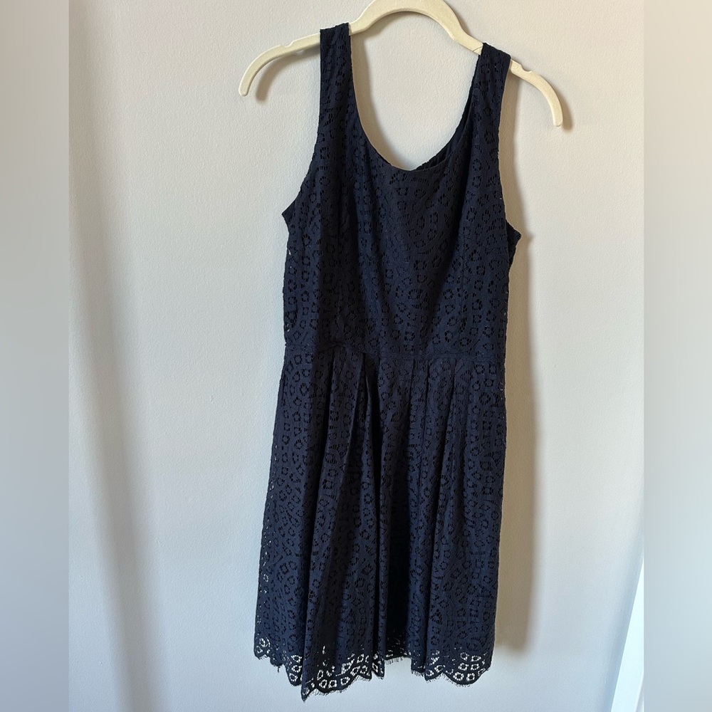 Navy blue eyelet Jcrew factory dress